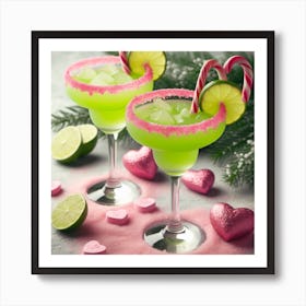 Valentine'S Day Margaritas 1 Art Print