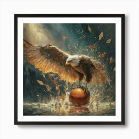 Eagle With Basketball Art Print