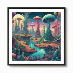 Psychedelic Landscape art print 1 Art Print