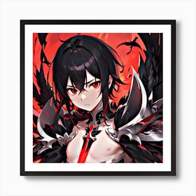 Demon looking boy Art Print