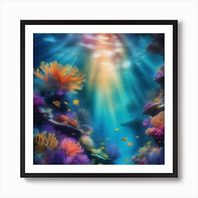 Coral Reef Background Art Print