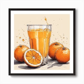 Orange Juice Illustration Art Print
