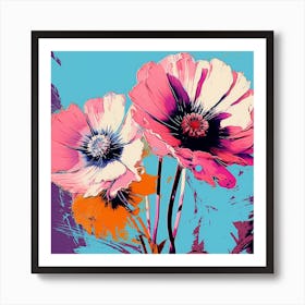 Andy Warhol Style Pop Art Flowers Florals 10 Square Art Print