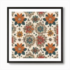 Wallpaper Floral Pattern Art Print