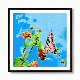 Butterfly on a flower Art Print