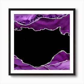 Purple & Silver Agate Texture 03 Art Print