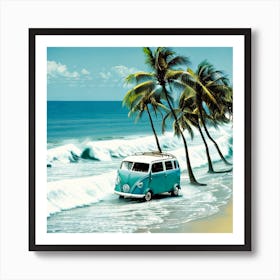 Vw Bus On The Beach3 Art Print
