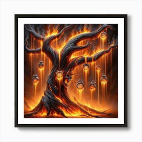 Tree Of Fire Art Print