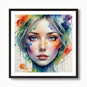 Watercolor Of A Girl 24 Art Print