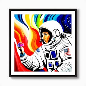 Astronaut In Space Art Print