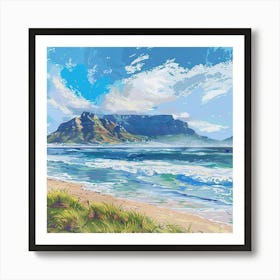 A Table Mountain In Cape Town Expressive Strokes 1720034034 2 Art Print