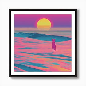 Minimalism Masterpiece, Trace In The Waves To Infinity + Fine Layered Texture + Complementary Cmyk C (38) Art Print