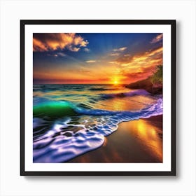 Sunset On The Beach 153 Art Print