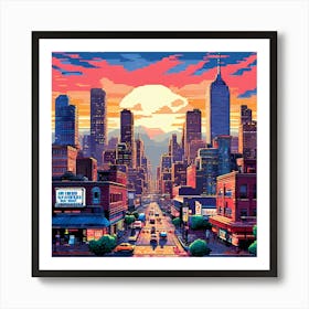 Pixelated Pop Art Cityscapes Or Landscapes Reimagined In A Pixelated Style Reminiscent Art Print