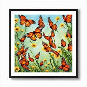 Monarch Butterflies 1 Art Print