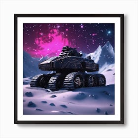 Space Tank In The Snow Art Print