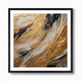 Abstract Gold Painting 4 Art Print