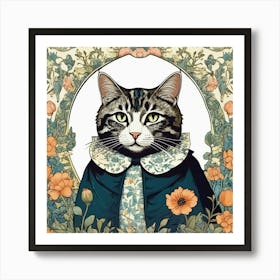 william morris cat art print Art Print