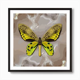 Mechanical Butterfly The Tithonus Birdwing Ornithoptera Tithonus On A Beige Background Art Print
