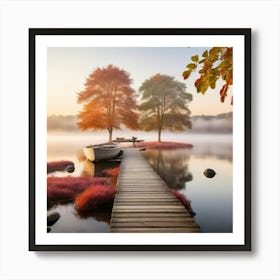 Dock In The Mist Art Print