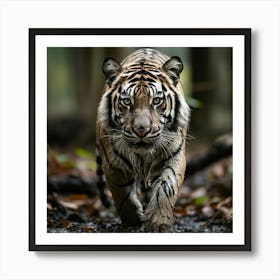 Tiger Walking In The Forest Art Print