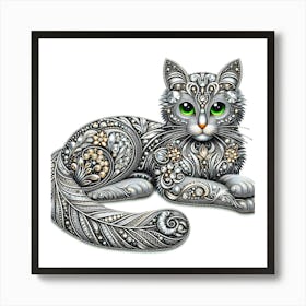 Cat With Green Eyes 3 Art Print