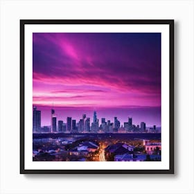 Cityscape At Dusk Poster