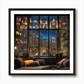 City View From A Window Art Print