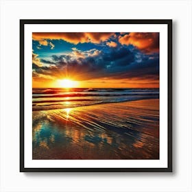 Sunrise On The Beach Art Print