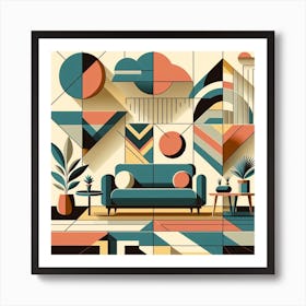 Abstract Geometric Living Room Art Print