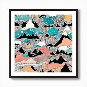 Mountains And Clouds Art Print