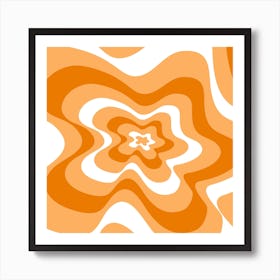 Orange And White Swirls Art Print