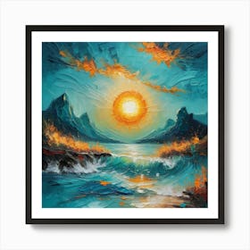 Sunset Over The Ocean Art Print