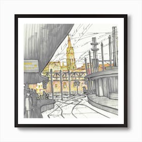 Brussel Contrasts Square Art Print