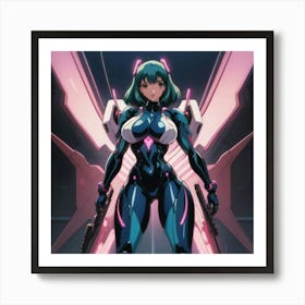 1900's vintage sexy anime girl in mech suits 05 Art Print