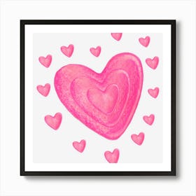 Hearts Kids School Valentines Day Girls Boys Affiche