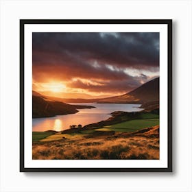 Sunset In Scotland Art Print