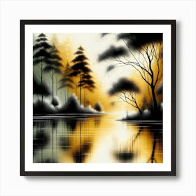 Zen Landscape Painting Art Print