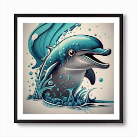 Dolphin Drawing Art Print