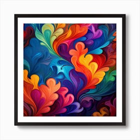 Abstract Colorful Swirls Abstract Painting Art Print