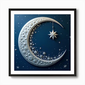 Moon And Stars islamic Art Print