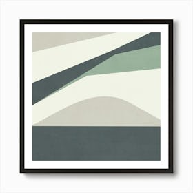 Minimalist Abstract Geometries - Green 02 1 Art Print