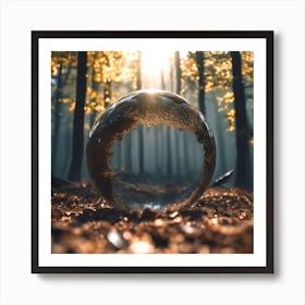 Glass Ball In The Forest 1 Art Print