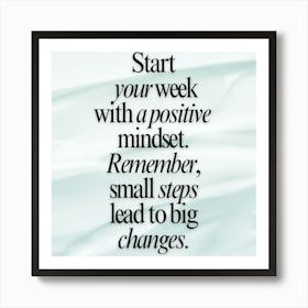 Positive Mindset Quote Art Print