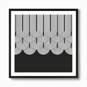 Abstract Black And White Rainbows Art Print