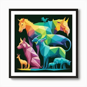 Polygonal Animals 6 Art Print