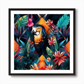 Tropical Parrot Art Print