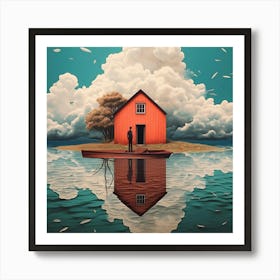 Man Cottage House Art Print