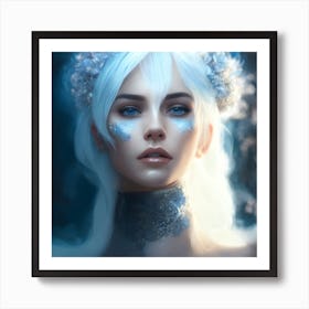 Girl With White Hair Art Print