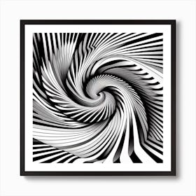 Black and white optical illusion 7 Art Print